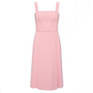 Classic Feminine Audrey Monica Pink Square-Neck A-Line Dress Dolce & Gabbana